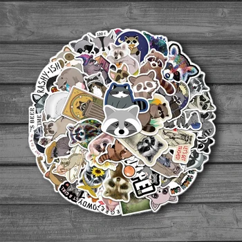 10/50 ADET Karikatür Sevimli Rakun Çöp Panda Graffiti Sticker Bavul Dizüstü Buzdolabı SkateboardStationeryBoxHelmetWholesale