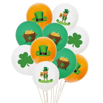 10 adet 12 inç Yonca para kutusu Yeşil Kap Amca St Patrick Günü Lateks Balon Aziz Patrick Günü İrlandalı Festivali Dekor Balon
