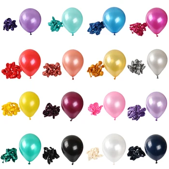 20/50 adet doğum günü Partisi Balonlar İnci Beyaz Gül altın Gümüş mavi Lateks Balon Bebek Duş Süslemeleri Çocuklar Düğün Malzemeleri