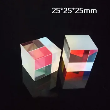 25*25 * 25mm Kromatik Prizma Optik Bilim Popülerleştirme Küp Deney Projektör Renk Kombinasyonu Prizma