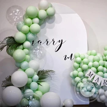 Mat Macarone Beyaz Yeşil Lateks Balonlar çocuk Parti Dekorasyon 5-36 inç Balon Doğum Günü Düğün Töreni Sahne Malzemeleri