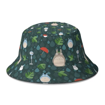 Yeni Yaz Ghibli Ruhların Kaçışı Anime Totoro Kova Şapka Unisex Açık Katlanabilir Bob Balıkçılık Balıkçı Şapka Panama güneşlikli kep