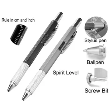 Çok fonksiyonlu tükenmez kalem. Tornavida, aracı, kaliper, seviye, ölçeği, tükenmez, kalem, kapasite, reklam
